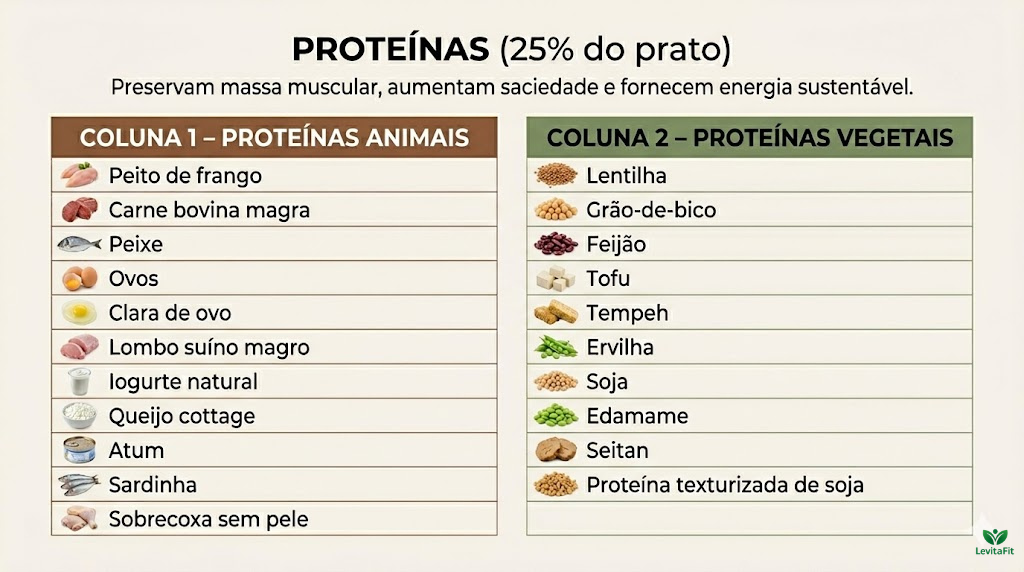 fontes de proteína para emagrecer frango ovos peixe carne prato equilibrado