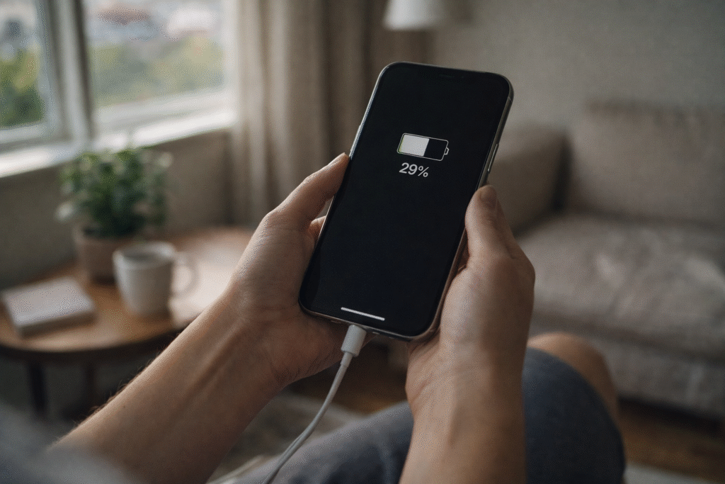 celular carregando representando energia necessária para ter constância